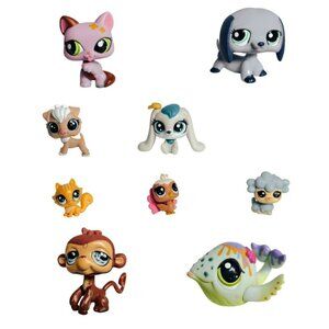 LPS Littlest Pet Shop Animal Figures Lot Of 9 Collectible Toys Mixed Collectible